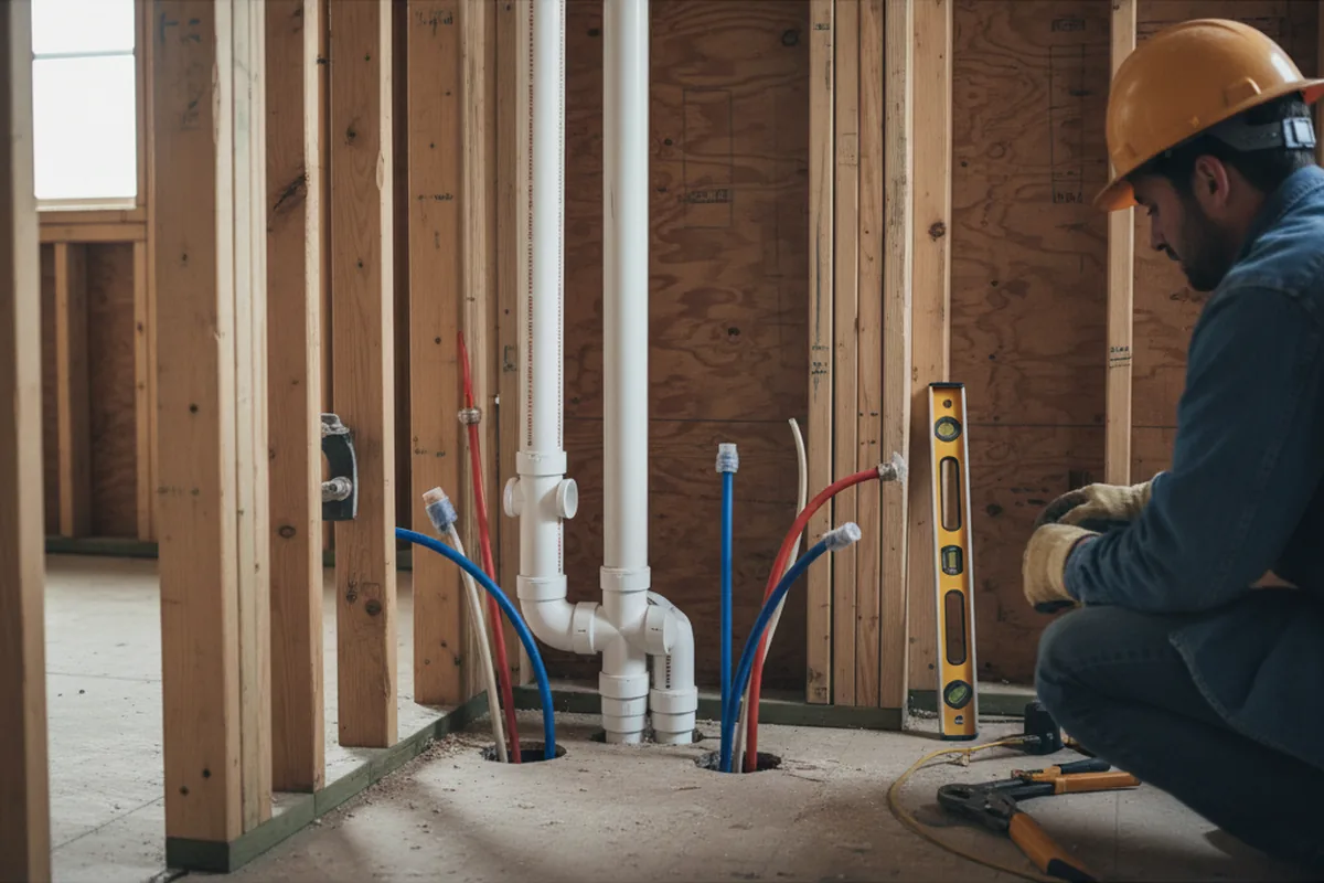 Drain and supply rough-in during Leak Detection in Chula Vista