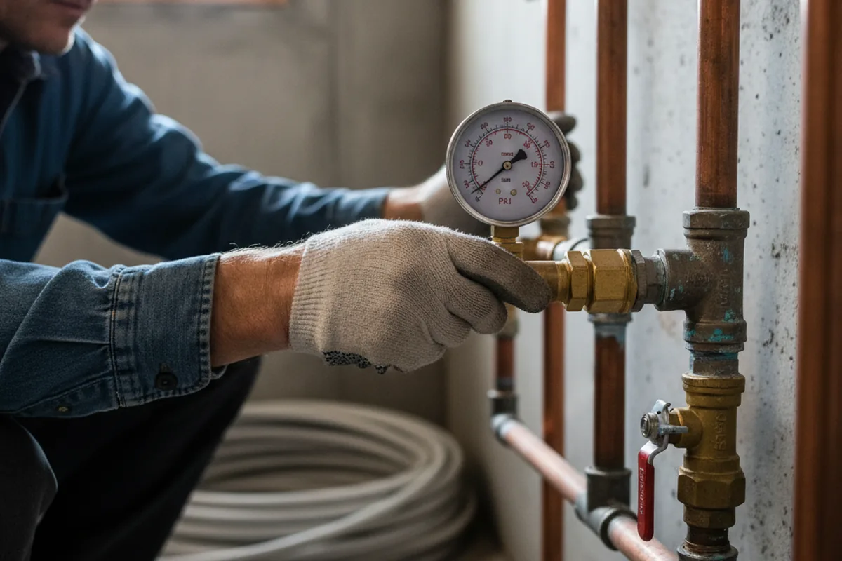 Pressure testing a repaired line during Water Line Repair in Chula Vista